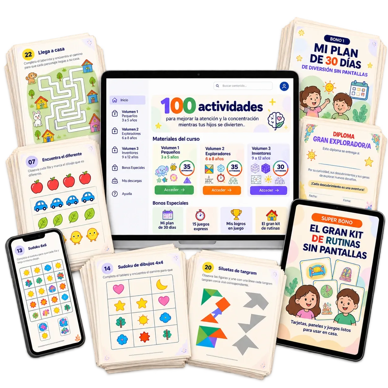Colección completa Mentes en Juego con actividades y bonos