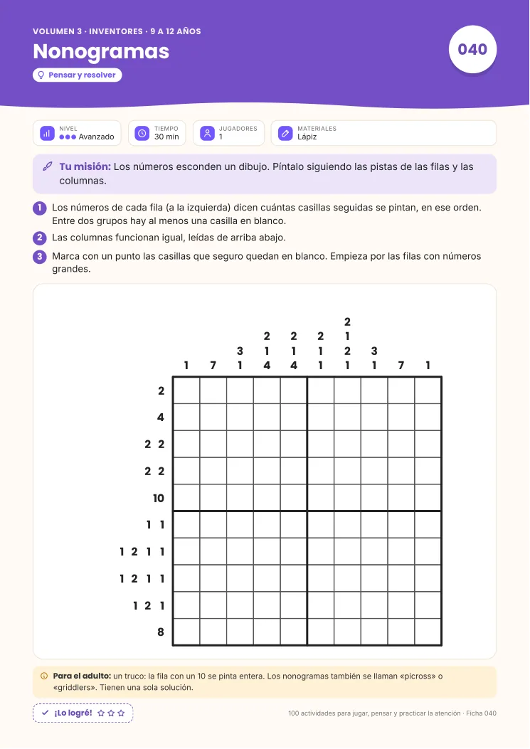 Actividad de nonogramas, volumen 3
